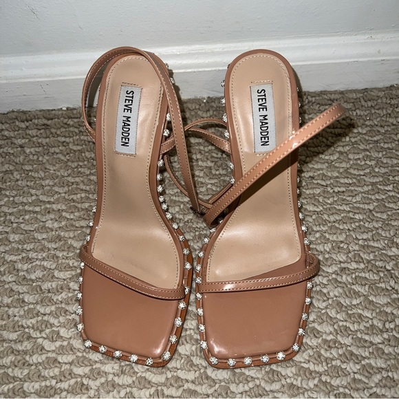 STEVE MADDEN Zaylee Embellished Square Toe Evening Sandals SIZE:7.5 - Picture 6 of 13